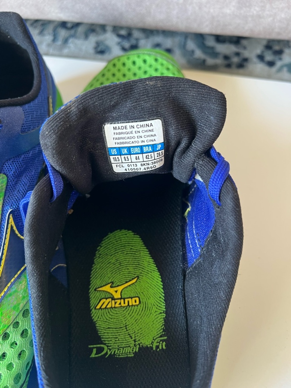 Mizuno Blue & Green Mesh Running Shoes - Picture 7 of 8